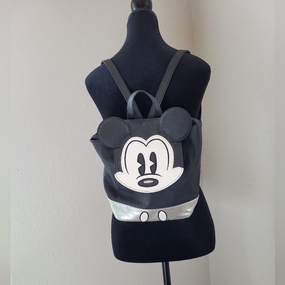 Disney Handbags - Disney Mickey Mouse Mini Backpack Purse with Silver Bottom